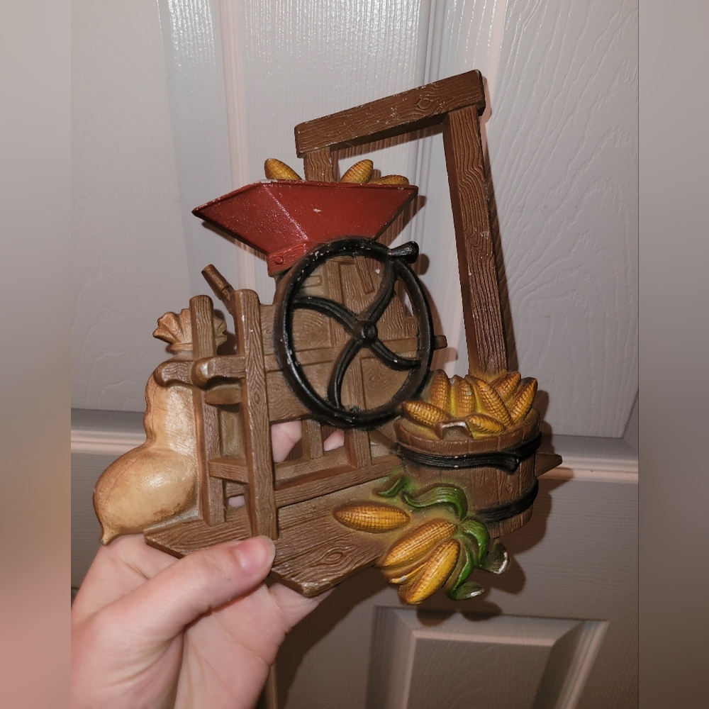 1977 vintage corn sheller cast iron wall decor home #farmdecor